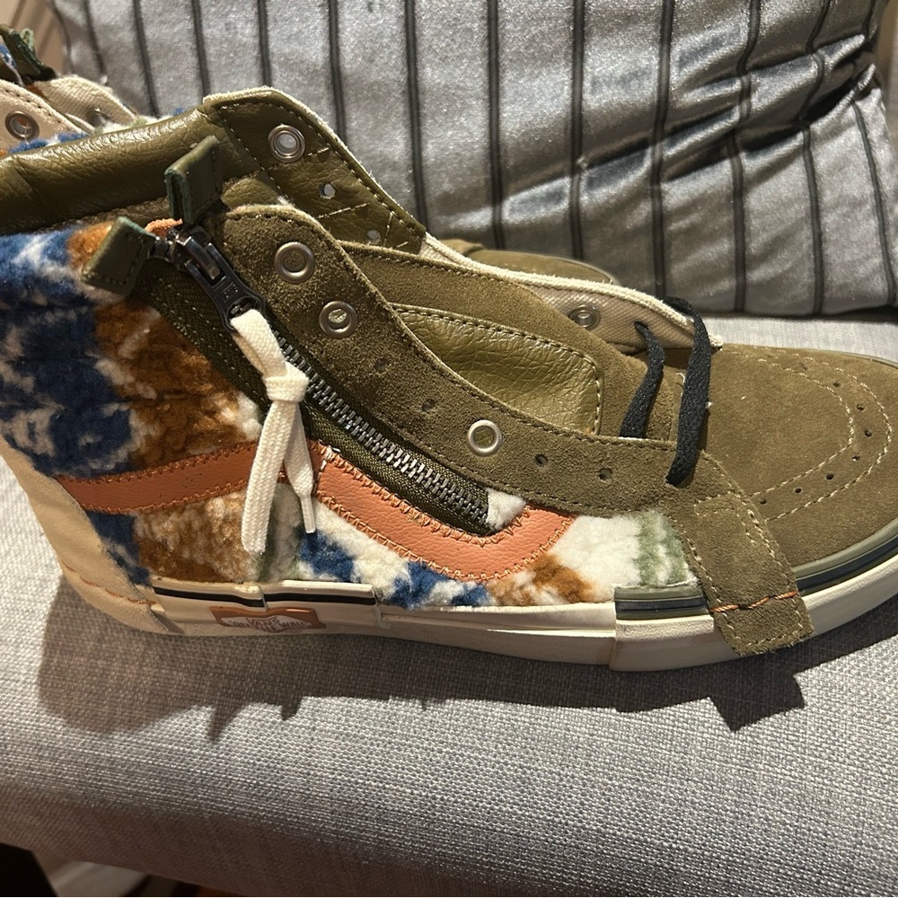 Vans SK8 Hi Reissue Cap Mixed Textile Military Olive Men's Skate Shoes Size 8.0 - Picture 5 of 11